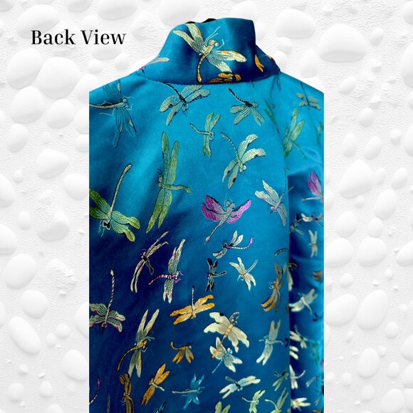 ✨ Turquoise Dragonfly Kimono – XL – Belted, Pockets, Stunning Detail ✨ - Picture 6 of 8